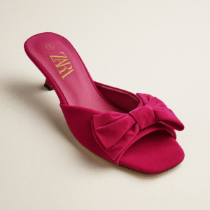 Sandale Chic avec Nœud – Rouge Élégant