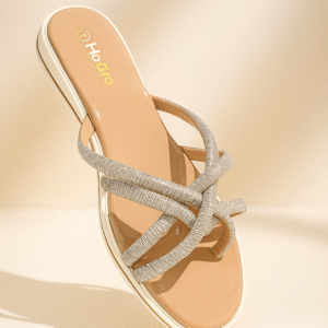 Mule Brides Croisées Dorée