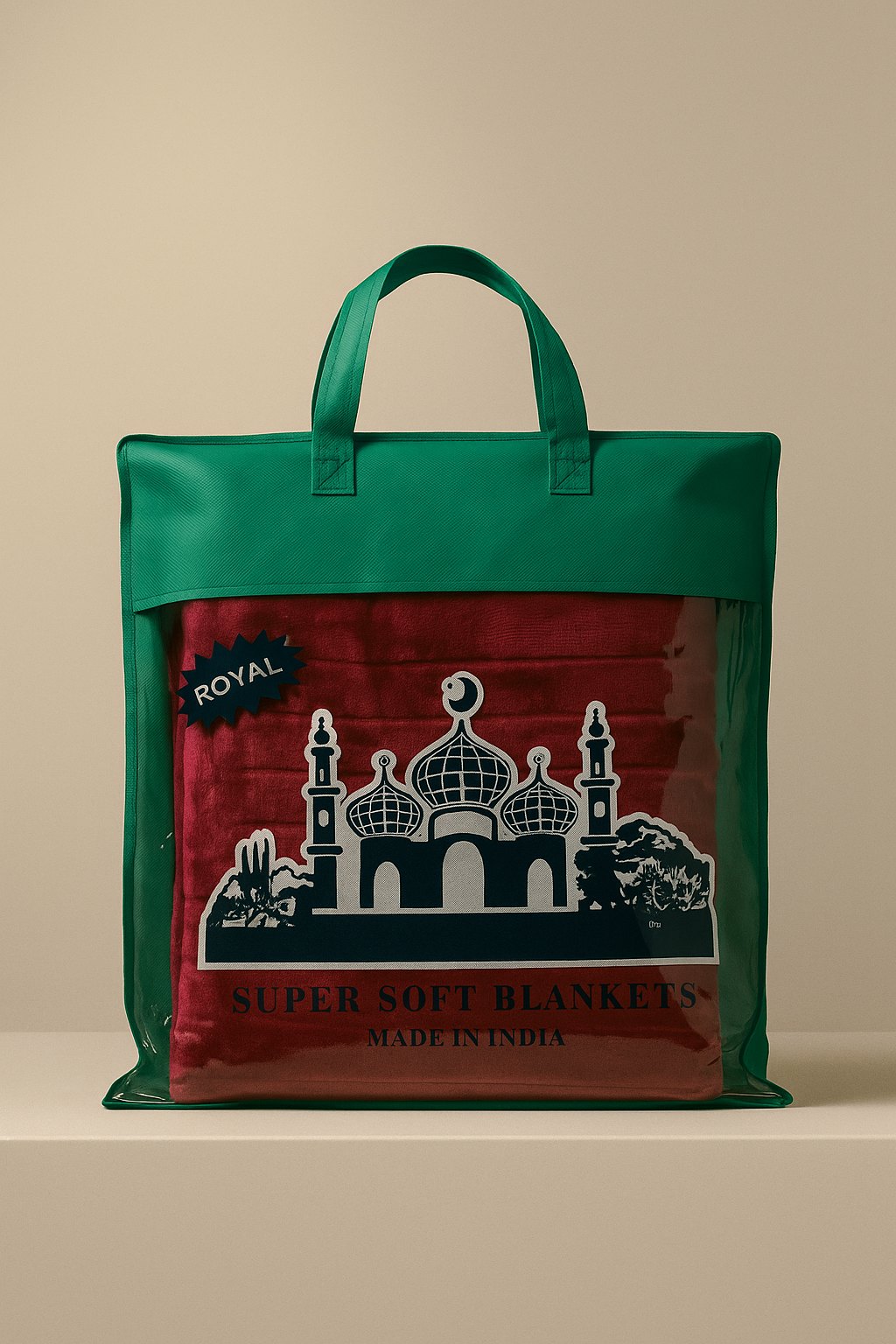 TAPIS DE PRIÈRE - BEIGE AVEC FRANGE 80CM X 120CM – Image 2