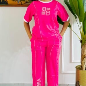 Ensemble Jogging Femme Rose Fuchsia avec Strass