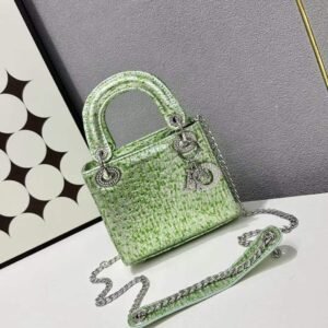 Sac à Main Femme Vert Pomme Verni Métallisé Bandoulière