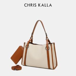 Sac à Main Femme Noir Chris Kalla Élégant + Pochette Assortie