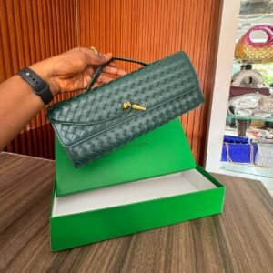 Pochette Femme Vert forêt Tressée Bottega Veneta Cuir