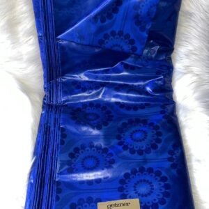 Tissu Getzner Premium - Bleu Roi Motif Rosaces Jacquard