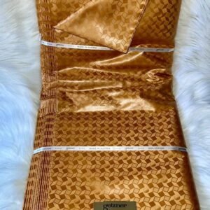 Tissu Getzner Premium - Doré Cuivré Motif Nid d'Abeille Jacquard