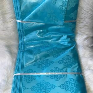 Tissu Getzner Premium - Bleu Turquoise Motif Spirales Jacquard