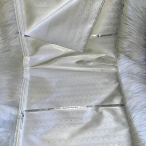 Tissu Getzner Premium Blanc Cassé - Motif Rayures et Points Jacquard